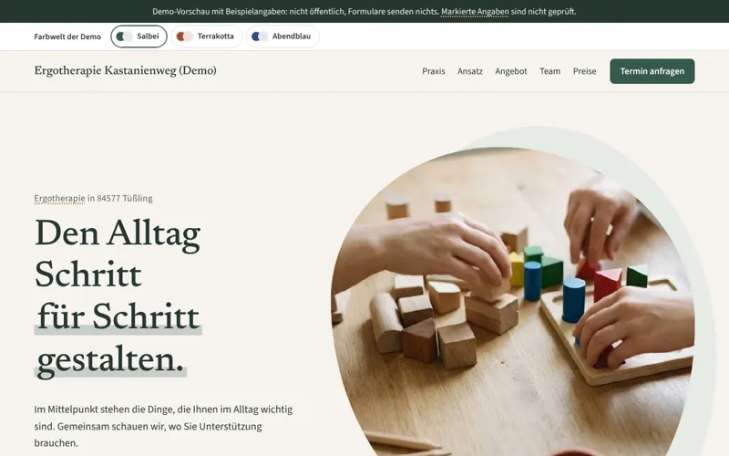 Startseite von Ergotherapie Kastanienweg (Beispiel)